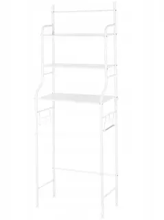 Kúpeľňový stojan nad WC, 3 policový, 165x55x26 cm BIELY
