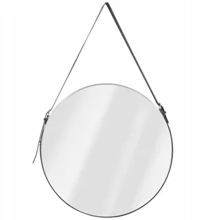Okrúhle zrkadlo v čiernom ráme LOFT  51 cm