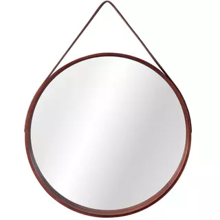 Okrúhle zrkadlo v drevenom ráme 50 cm