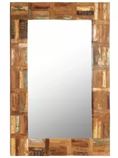 Nástenné zrkadlo s rámom z regenerovaného dreva 60x90 cm