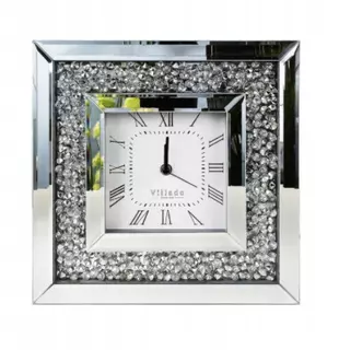 Moderné nástenné hodiny CRYSTAL MIRROR CLOCK GLAMOUR