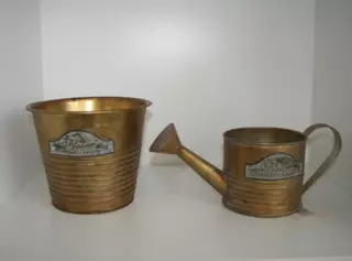 Krhla a kvetináč HNEDO-ZLATÁ RETRO