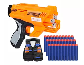 Zbraň Nerf QUADRANT E0012+vesta+34 šípok VYPR