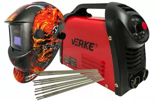 Invertorový zvárací stroj VERKE+prilba maska+elektródy VYPR