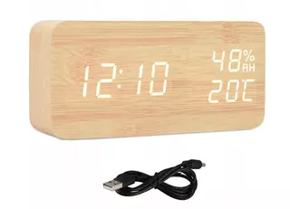 Budík DexXer LED BÉŽOVÝ 15 cm