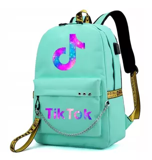 Školský batoh - ruksak TIK TOK galaxy A4 USB ZELENÝ