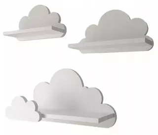 Sada 3 cloudových políc SIVÉ