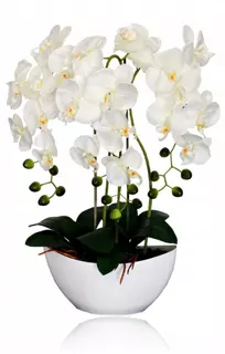 Umelá orchidea 06NOR  60 cm BIELO-ŽLTÁ