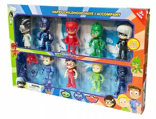 Veľká sada hráčov 9 figúrok PJMASKS+doplnky