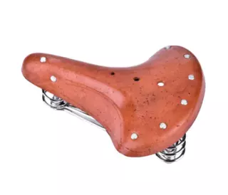 Kožené sedlo na bicykel HNEDÉ RETRO