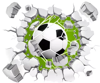 Nálepka na stenu 3D Futbalové LOPTY 3D 144 cm
