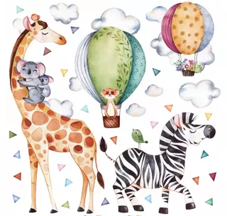 Nálepka na stenu GIRAFFE TROPICLES L