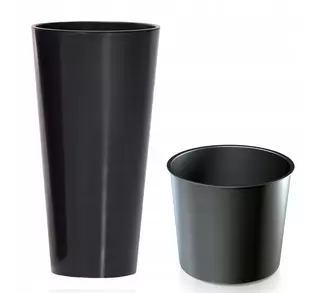Kvetináč Tubus Slim DTUS400S 40x76 cm 64 l ČIERNY ANTRACITOVÝ LESK VYPR