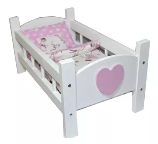 Drevená postieľka pre bábiky - kolíska + BEDDING