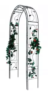Záhradná pergola na kvety kovová 260x39 cm ČIERNA