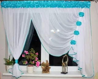 Záclona/záves pre deti Karina 400x150 cm TYRKYS VYPR