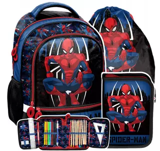 Školská taška - batoh+peračník s príslušenstvom+taška na obuv Spiderman SADA