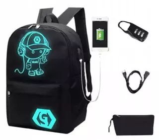 Školská taška - batoh music+peračník+USB ČIERNY VYPR