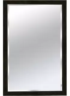 Sklenené zrkadlo 120x60 cm skosené ČIERNY rám