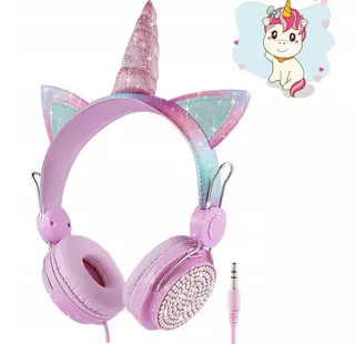 Slúchadlá Charlxee Unicorn s mikrofónom RUŽOVÉ