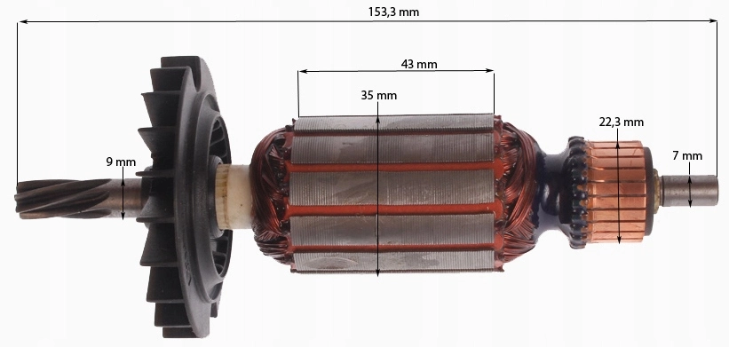 Rotor BOSCH GBH 2-26 DRE DFR + uhlíky