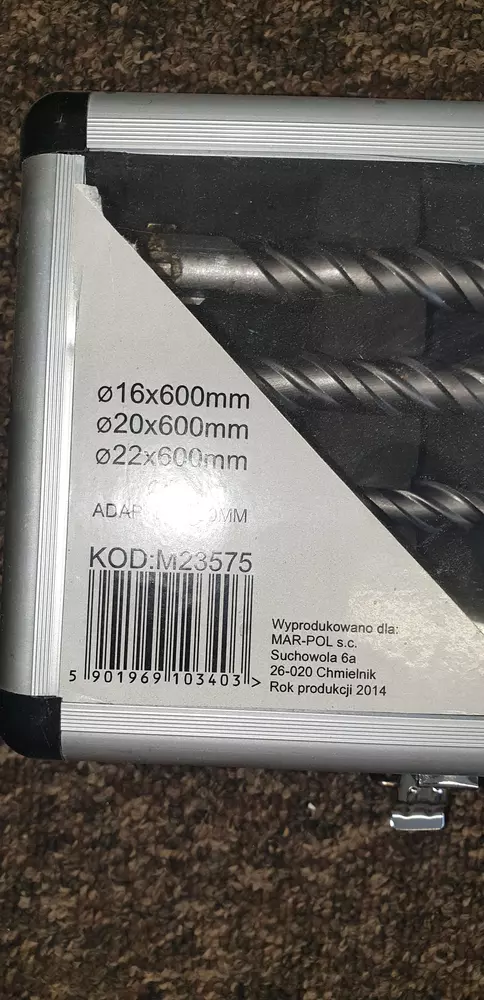 Sada vtrákov s nadstavcom SDS Plus 16x600 20x600 22x600 cm VYPR