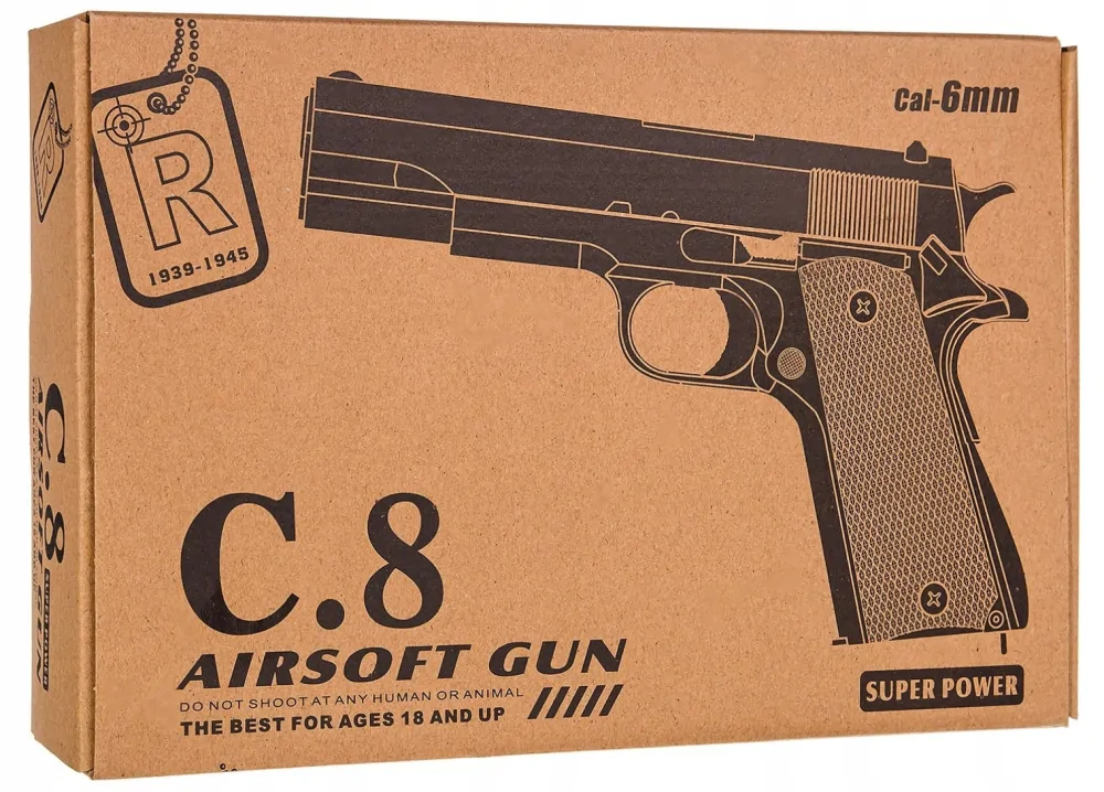 Replika pištole M1911+Granát 800 ks BB guličiek VYPR