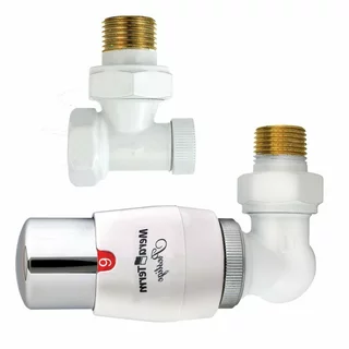 Hlavica, ventíl - Biely Chrome Angle Set Termostatické Master P