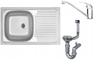 Kuchynský drez - Deante Sink drez 1K Drainer + Battery + sifón