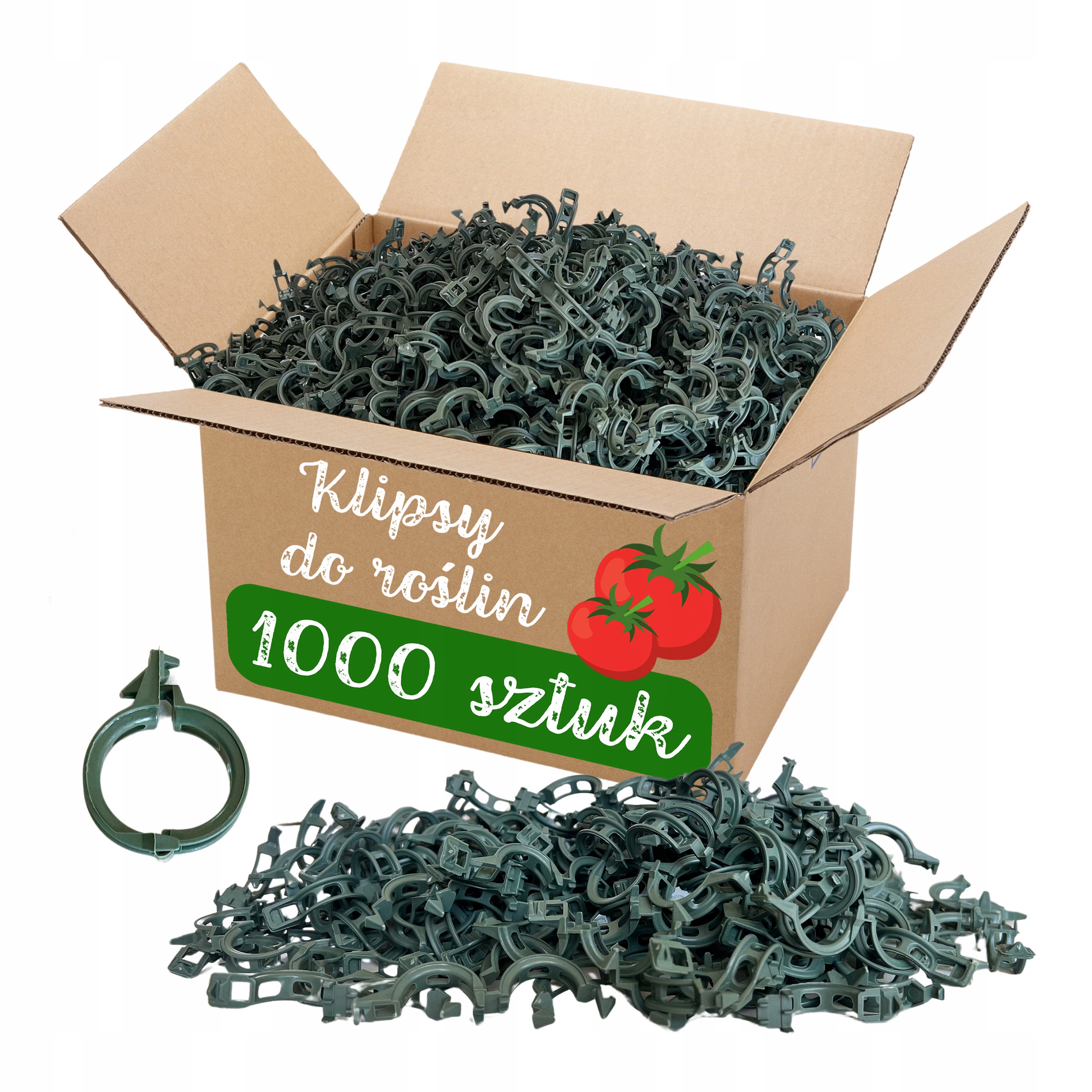 Zelené spony na rastliny 1000 ks.