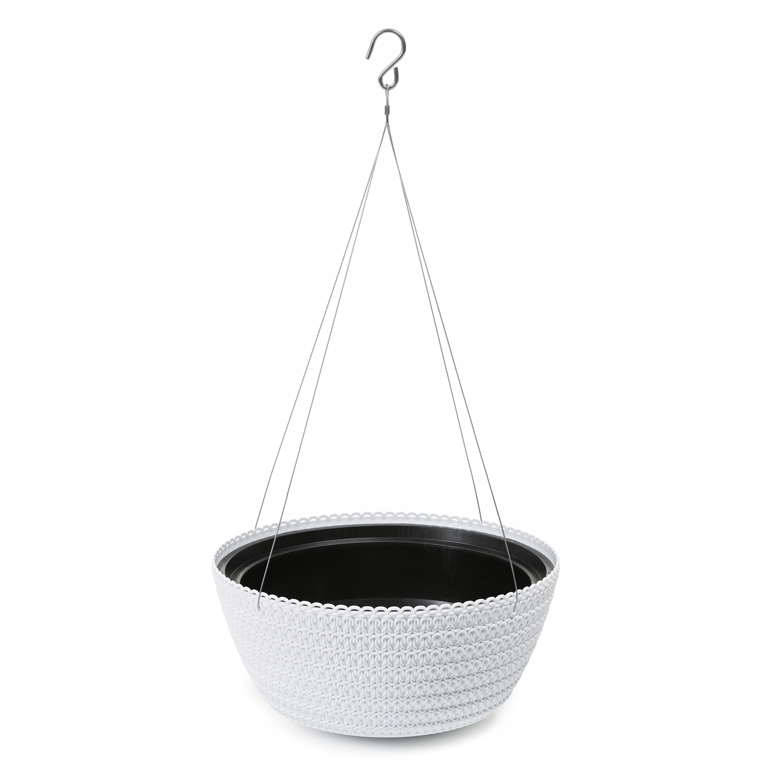 Lamelový kvetináč 30 cm x 30 x 14,5 cm priemer 30 cm plastový biely