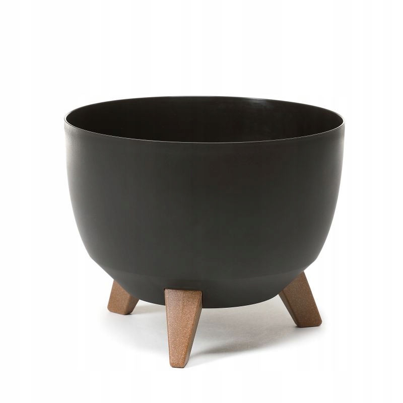 Lamelový kvetináč 40 cm x 40 x 25 cm priemer 40 cm plastový čierny