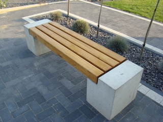 Záhradná lavička - Betónový bench mestský architektonický betón Ł07