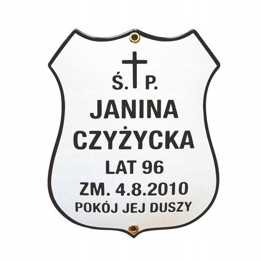 Odolná emaliovaná náhrobná doska v tradičnom štýle