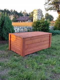 Záhradná lavička - Drevený záhradný box. Kufer 120 x 60 x 47