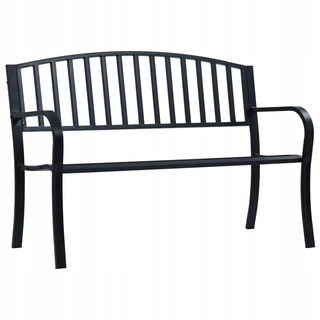 Záhradná lavička - Vidaxl záhradná lavička, 125 cm, čierna, oceľ