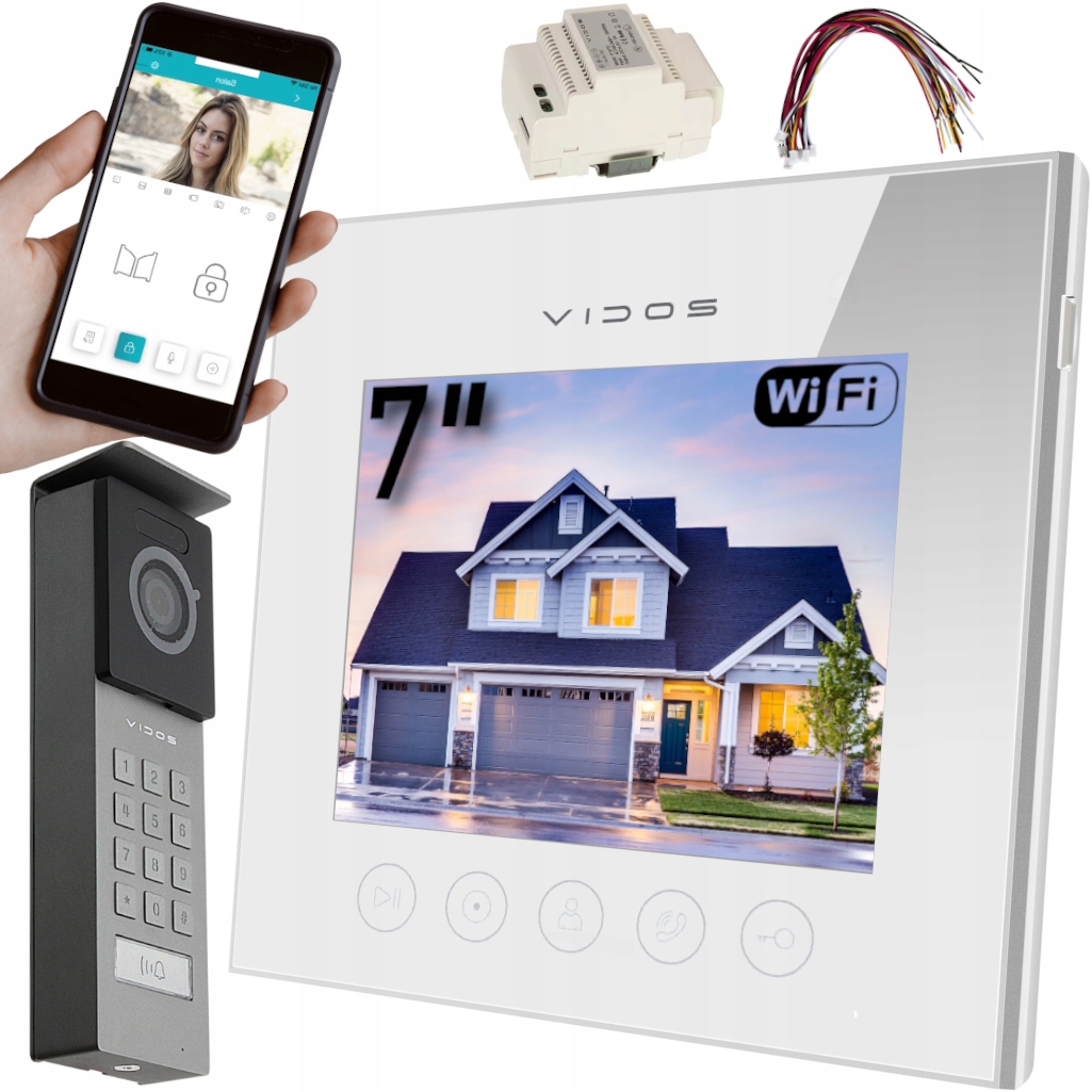 WiFi videovrátnik monitor M11W-X biely Vidos + 2 ďalšie produkty