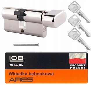 Zámok na dvere - LOB ARES G35/65 Vložka s niklovom gombíkom