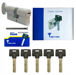 Zámok na dvere - Mul-T-Lock Classic BW 27/45G Vložka s gombíkom