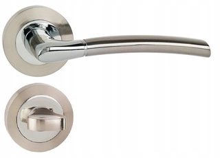 Kľučky na dvere - Predaj Ronal Nikiel Mat/Chrome +Rosettes WC