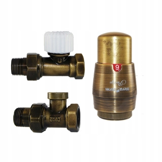 Hlavica, ventíl - Termostatický set Elegant Simple - Brass Ant