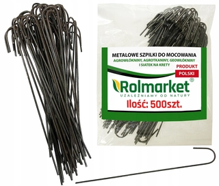 Kolík pre agrotextíliu - Rolmarket kovové ihličky 25 cm strieborné 500 ks.