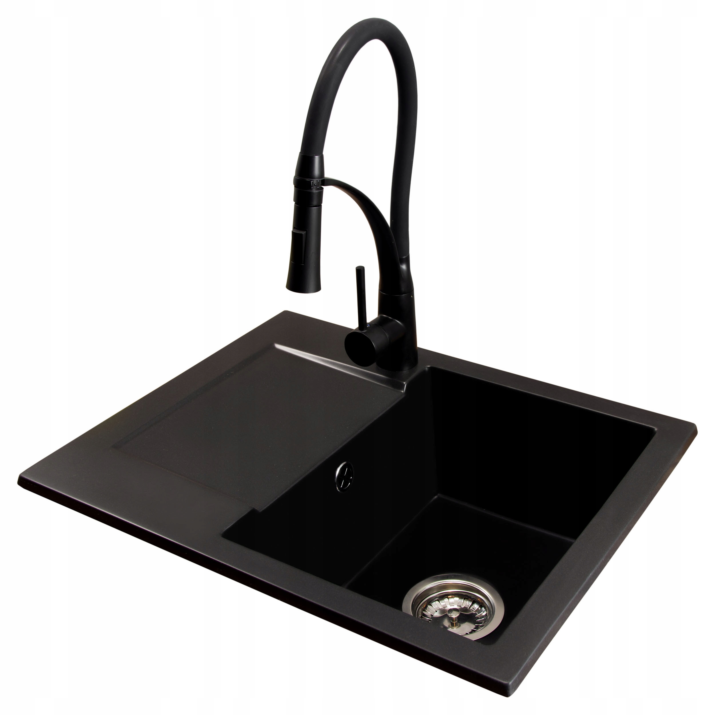 Brado Donzo drezová jednomisková batéria NEXO Black Siphon Chrome black granit