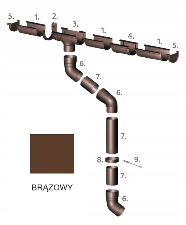Odkvap Izabella 125 mm hnedý